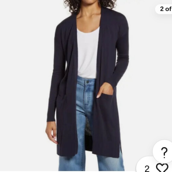 NWOT!  HALOGEN Open Front Pocket Cardigan in Oat Meal Color - Picture 3 of 7